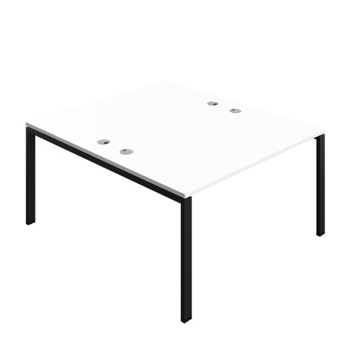 Synergy Bench with Cable Ports: 2 Person (FSC) : Goal Post Leg : 1400 800 White/Black