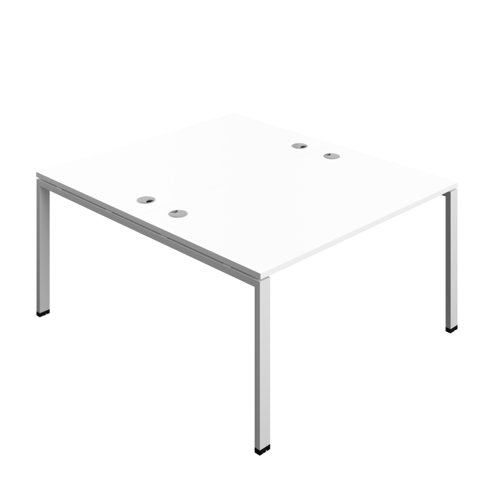 Synergy Bench with Cable Ports: 2 Person (FSC) : Goal Post Leg : 1400 800 White/Silver