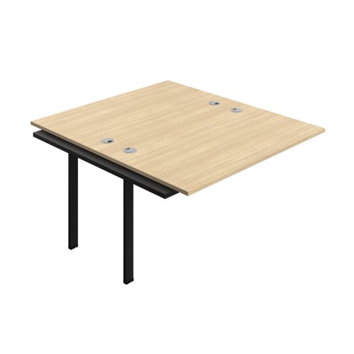 Synergy Bench Extension with Cable Ports: 2 Person (FSC) : 1400 800 Nova Oak/Silver