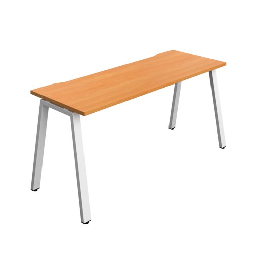 Synergy Bench with Cut Out: 1 Person (FSC) : A-Frame Leg : 1600 600 Beech/White