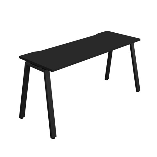 Synergy Bench with Cut Out: 1 Person (FSC) : A-Frame Leg : 1600 600 Black/Black