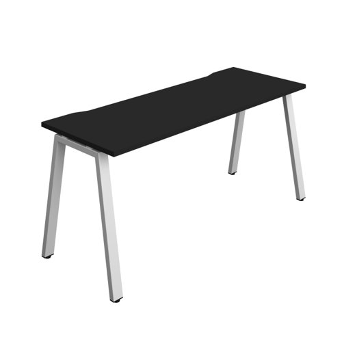 Synergy Bench with Cut Out: 1 Person (FSC) : A-Frame Leg : 1600 600 Black/Silver