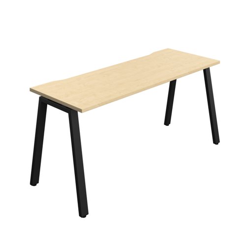 Synergy Bench with Cut Out: 1 Person (FSC) : A-Frame Leg : 1600 600 Maple/Black
