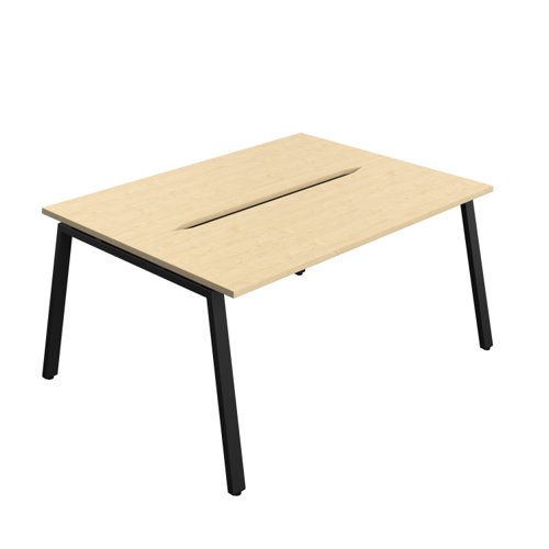 Synergy Bench with Cut Out: 2 Person (FSC) : A-Frame Leg : 1600 600 Maple/Black