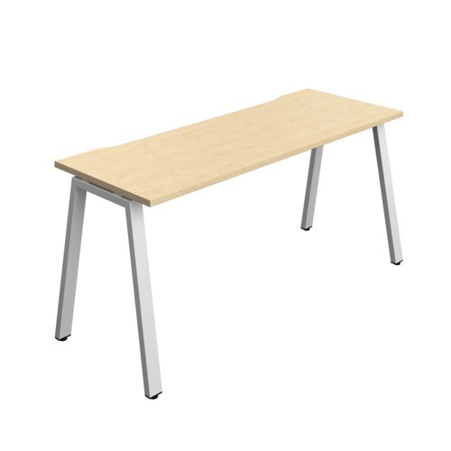 Synergy Bench with Cut Out: 1 Person (FSC) : A-Frame Leg : 1600 600 Maple/Silver