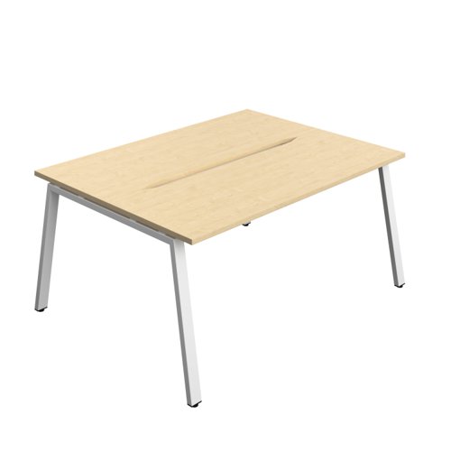 Synergy Bench with Cut Out: 2 Person (FSC) : A-Frame Leg : 1600 600 Maple/White
