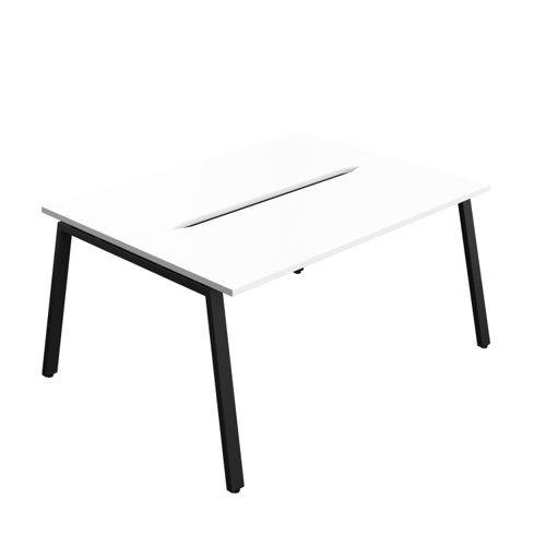 Synergy Bench with Cut Out: 2 Person (FSC) : A-Frame Leg : 1600 600 White/Black