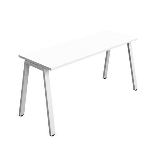 Synergy Bench with Cut Out: 1 Person (FSC) : A-Frame Leg : 1600 600 White/White