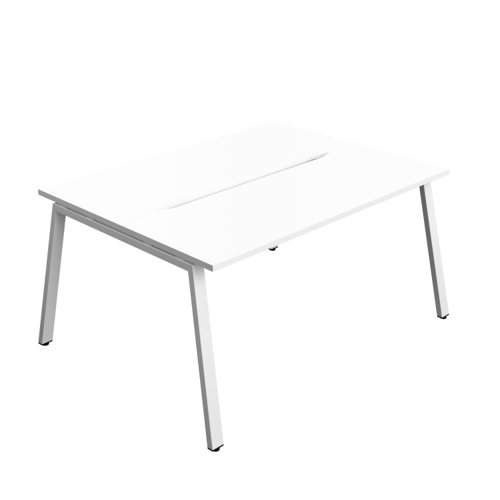 Synergy Bench with Cut Out: 2 Person (FSC) : A-Frame Leg : 1600 600 White/White