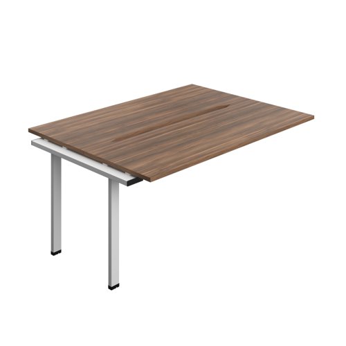Synergy Bench Extension with Cut Out: 2 Person (FSC) : 1600 600 Dark Walnut/Silver