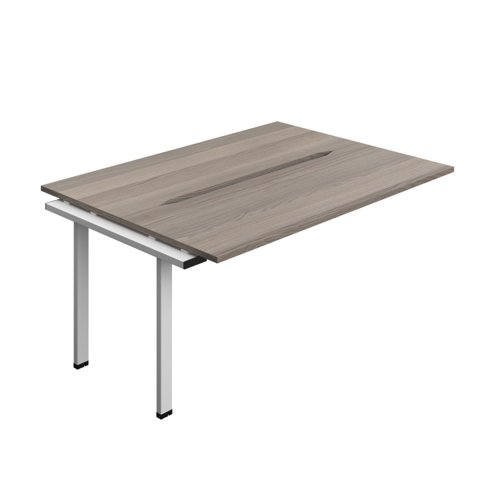 Synergy Bench Extension with Cut Out: 2 Person (FSC) : 1600 600 Grey Oak/Silver