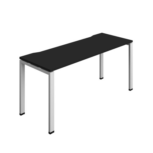 Synergy Bench with Cut Out: 1 Person (FSC) : Goal Post Leg : 1600 600 Black/Silver