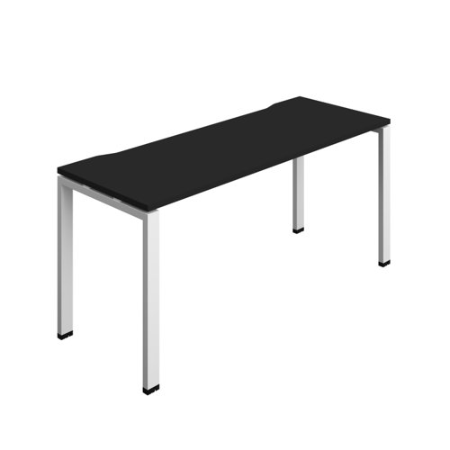 Synergy Bench with Cut Out: 1 Person (FSC) : Goal Post Leg : 1600 600 Black/White