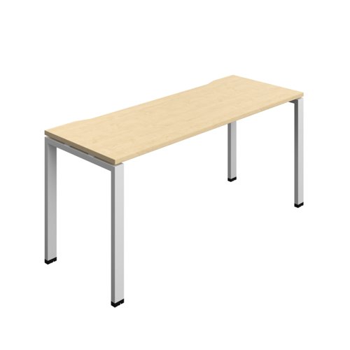 Synergy Bench with Cut Out: 1 Person (FSC) : Goal Post Leg : 1600 600 Maple/Silver