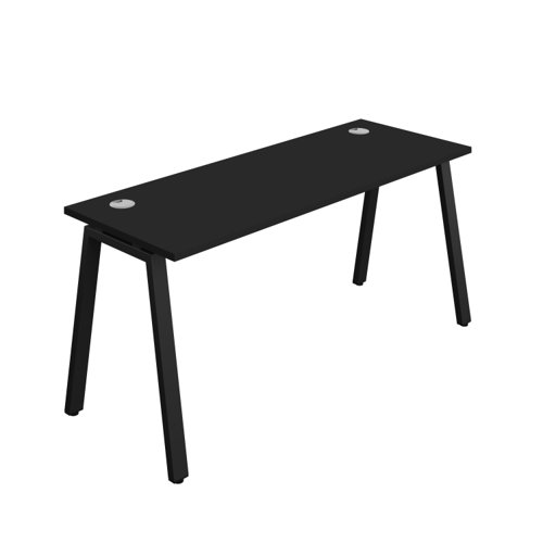 Synergy Bench with Cable Ports: 1 Person (FSC) : A-Frame Leg : 1600 600 Black/Black