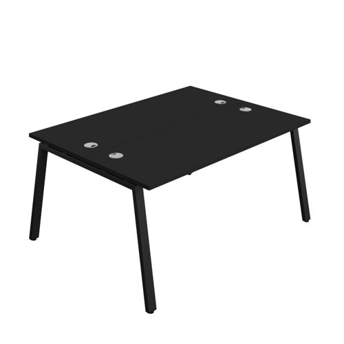 Synergy Bench with Cable Ports: 2 Person (FSC) : A-Frame Leg : 1600 600 Black/Black