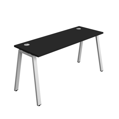 Synergy Bench with Cable Ports: 1 Person (FSC) : A-Frame Leg : 1600 600 Black/Silver