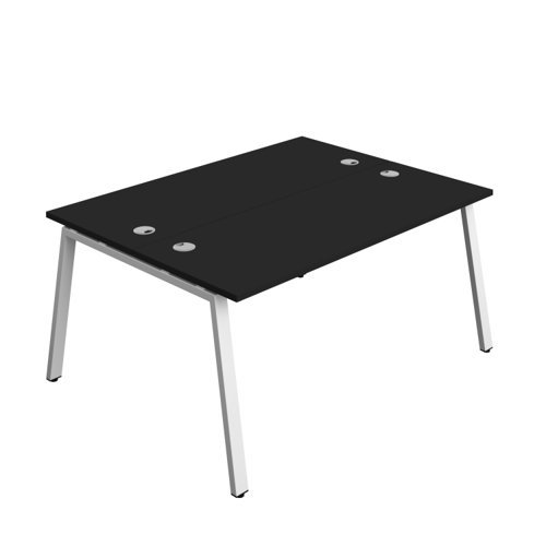 Synergy Bench with Cable Ports: 2 Person (FSC) : A-Frame Leg : 1600 600 Black/White