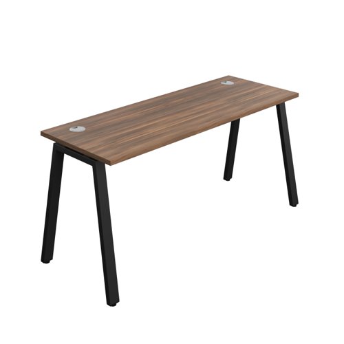 Synergy Bench with Cable Ports: 1 Person (FSC) : A-Frame Leg : 1600 600 Dark Walnut/Black
