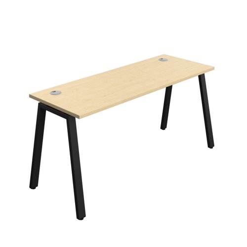 Synergy Bench with Cable Ports: 1 Person (FSC) : A-Frame Leg : 1600 600 Maple/Black
