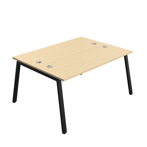 Synergy Bench with Cable Ports: 2 Person (FSC) : A-Frame Leg : 1600 600 Maple/Black