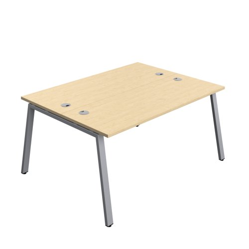 Synergy Bench with Cable Ports: 2 Person (FSC) : A-Frame Leg : 1600 600 Maple/Silver