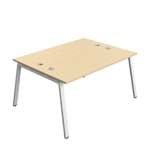 Synergy Bench with Cable Ports: 2 Person (FSC) : A-Frame Leg : 1600 600 Maple/White