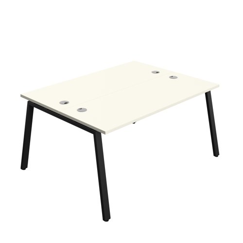 Synergy Bench with Cable Ports: 2 Person (FSC) : A-Frame Leg : 1600 600 White/Black