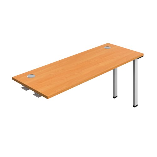 Synergy Bench Extension with Cable Ports: 1 Person (FSC) : 1600 600 Beech/Silver