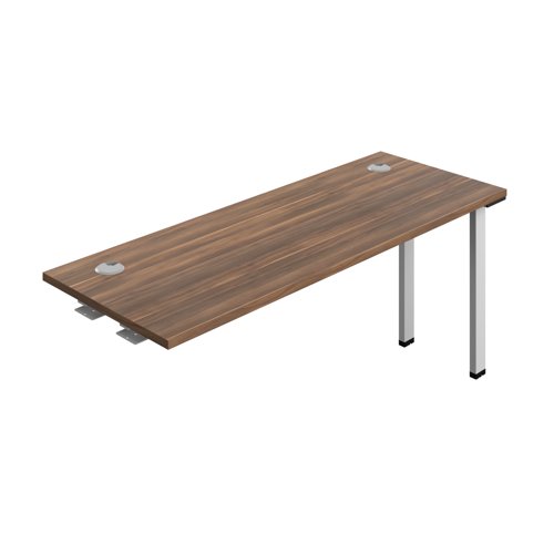 Synergy Bench Extension with Cable Ports: 1 Person (FSC) : 1600 600 Dark Walnut/Silver