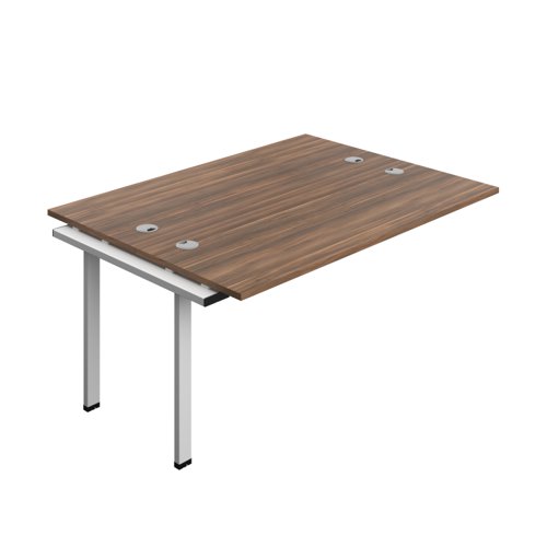 Synergy Bench Extension with Cable Ports: 2 Person (FSC) : 1600 600 Dark Walnut/Silver