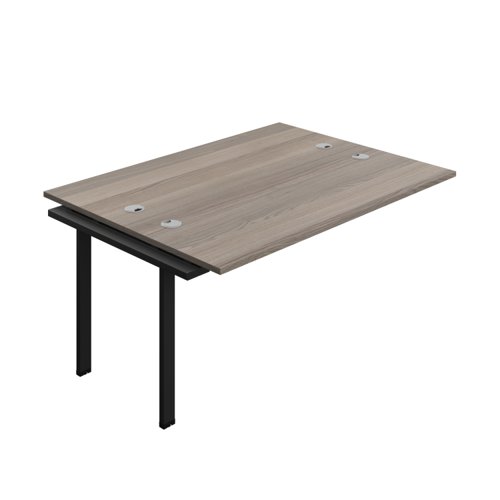 Synergy Bench Extension with Cable Ports: 2 Person (FSC) : 1600 600 Grey Oak/Black