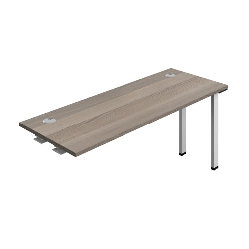 Synergy Bench Extension with Cable Ports: 1 Person (FSC) : 1600 600 Grey Oak/Silver