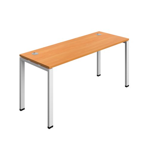 Synergy Bench with Cable Ports: 1 Person (FSC) : Goal Post Leg : 1600 600 Beech/White
