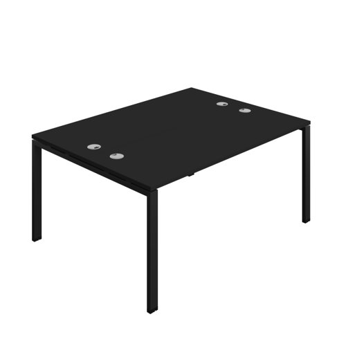 Synergy Bench with Cable Ports: 2 Person (FSC) : Goal Post Leg : 1600 600 Black/Black
