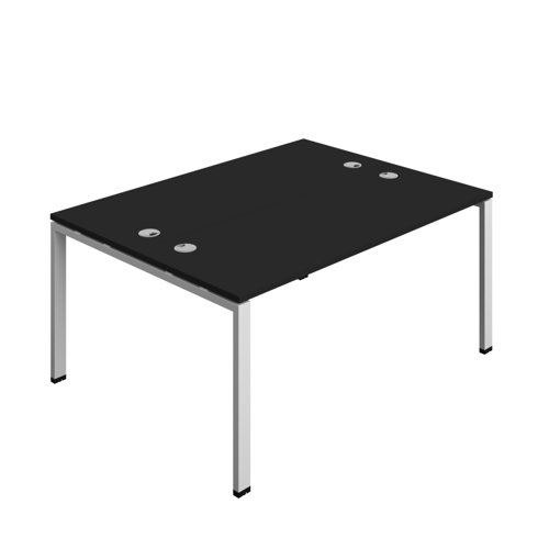 Synergy Bench with Cable Ports: 2 Person (FSC) : Goal Post Leg : 1600 600 Black/Silver