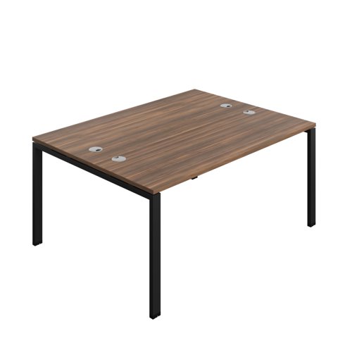 Synergy Bench with Cable Ports: 2 Person (FSC) : Goal Post Leg : 1600 600 Dark Walnut/Black