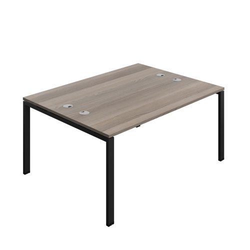 Synergy Bench with Cable Ports: 2 Person (FSC) : Goal Post Leg : 1600 600 Grey Oak/Black
