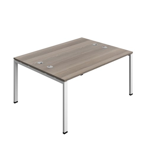 Synergy Bench with Cable Ports: 2 Person (FSC) : Goal Post Leg : 1600 600 Grey Oak/White