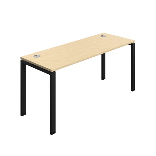 Synergy Bench with Cable Ports: 1 Person (FSC) : Goal Post Leg : 1600 600 Maple/Black