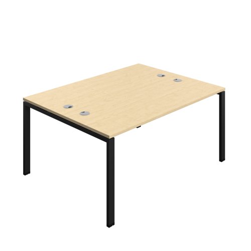 Synergy Bench with Cable Ports: 2 Person (FSC) : Goal Post Leg : 1600 600 Maple/Black