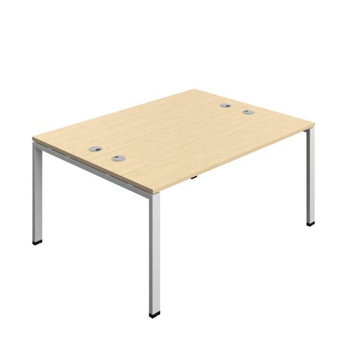 Synergy Bench with Cable Ports: 2 Person (FSC) : Goal Post Leg : 1600 600 Maple/Silver