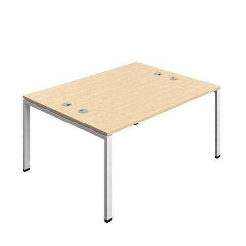 Synergy Bench with Cable Ports: 2 Person (FSC) : Goal Post Leg : 1600 600 Maple/White