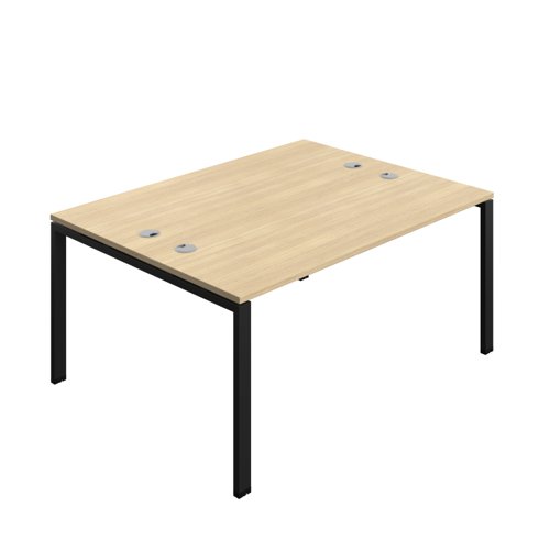 Synergy Bench with Cable Ports: 2 Person (FSC) : Goal Post Leg : 1600 600 Nova Oak/Black