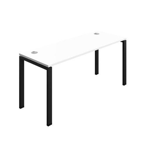 Synergy Bench with Cable Ports: 1 Person (FSC) : Goal Post Leg : 1600 600 White/Black