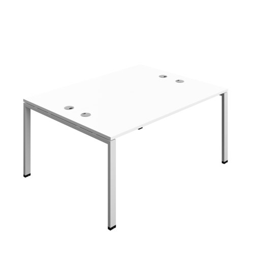 Synergy Bench with Cable Ports: 2 Person (FSC) : Goal Post Leg : 1600 600 White/Silver