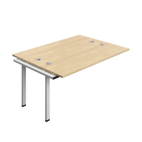 Synergy Bench Extension with Cable Ports: 2 Person (FSC) : 1600 600 Nova Oak/Silver