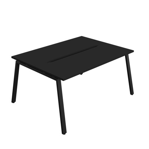 Synergy Bench with Cut Out: 2 Person (FSC) : A-Frame Leg : 1600 700 Black/Black
