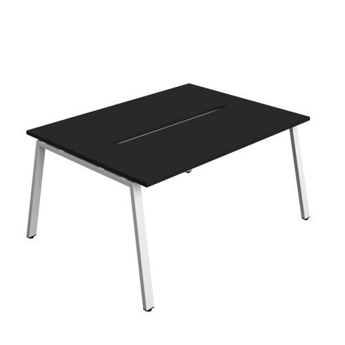 Synergy Bench with Cut Out: 2 Person (FSC) : A-Frame Leg : 1600 700 Black/White