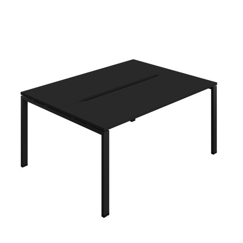 Synergy Bench with Cut Out: 2 Person (FSC) : Goal Post Leg : 1600 700 Black/Black